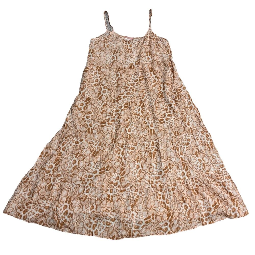 Show Me Your Mumu Maxi Dress Women’s XL Brown & Ivory Animal Print Lightweight